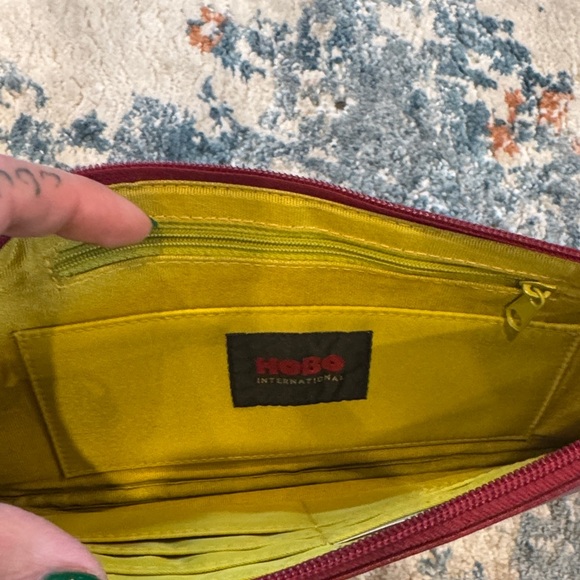 HOBO Reddish/Burgundy Clutch with Dragon Motif - Picture 8 of 9